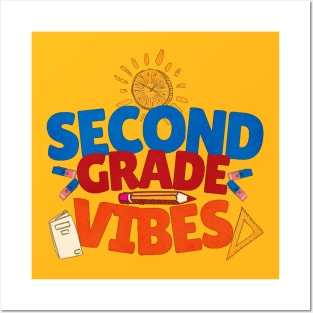 second grade vibes funny back to school Posters and Art